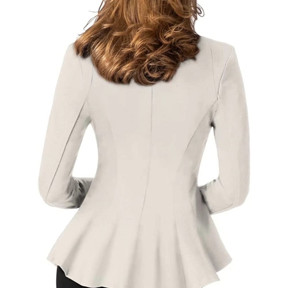 Hybrid & Company Women Double Notch Lapel Sharp Shoulder Pad Office Blazer M - Picture 4 of 9